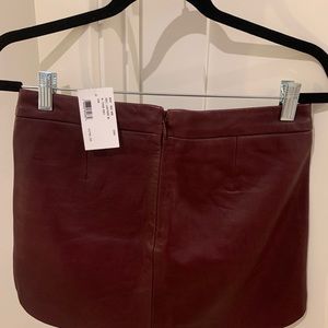 Michelle Maison Burgundy Leather Skirt